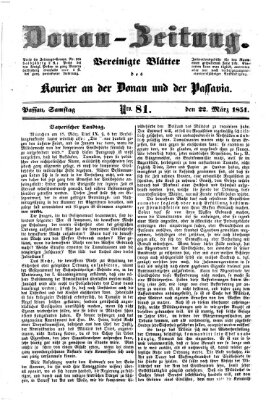 Donau-Zeitung Samstag 22. März 1851