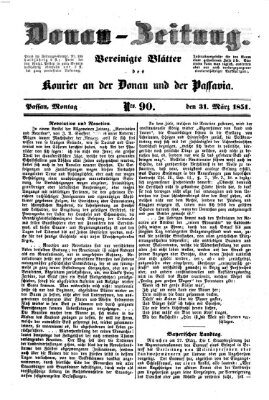 Donau-Zeitung Montag 31. März 1851