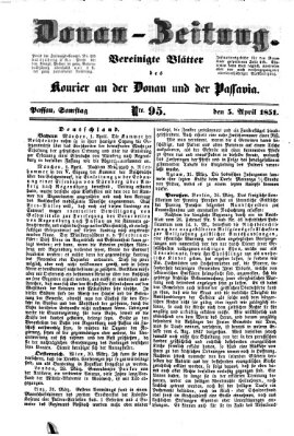 Donau-Zeitung Samstag 5. April 1851