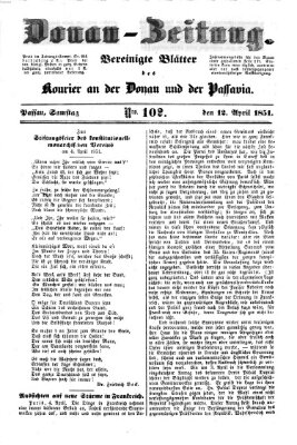 Donau-Zeitung Samstag 12. April 1851