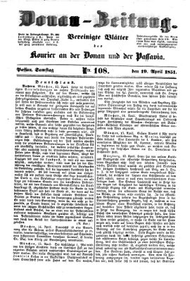 Donau-Zeitung Samstag 19. April 1851