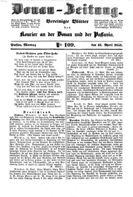 Donau-Zeitung Montag 21. April 1851