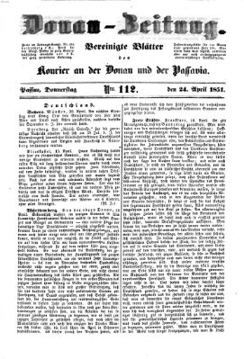 Donau-Zeitung Donnerstag 24. April 1851