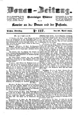 Donau-Zeitung Dienstag 29. April 1851