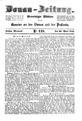 Donau-Zeitung Mittwoch 30. April 1851