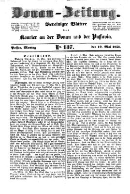 Donau-Zeitung Montag 19. Mai 1851