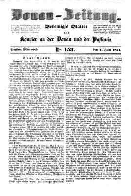 Donau-Zeitung Mittwoch 4. Juni 1851