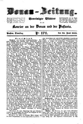 Donau-Zeitung Dienstag 24. Juni 1851