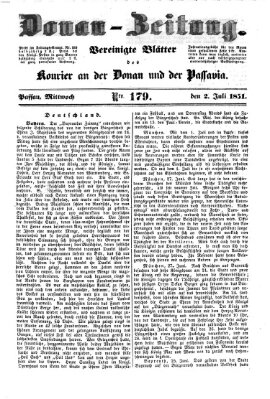 Donau-Zeitung Mittwoch 2. Juli 1851