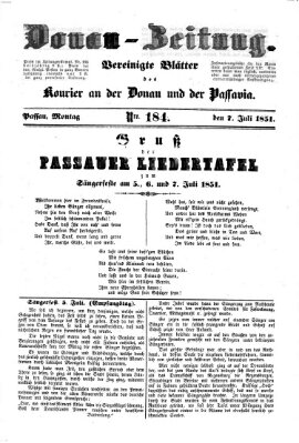 Donau-Zeitung Montag 7. Juli 1851