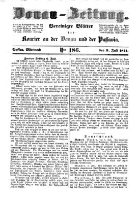 Donau-Zeitung Mittwoch 9. Juli 1851