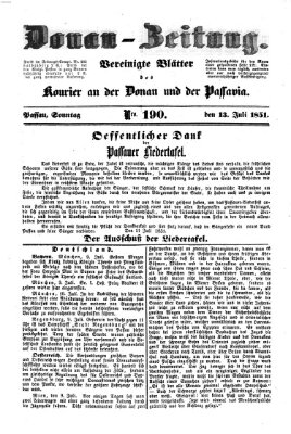 Donau-Zeitung Sonntag 13. Juli 1851