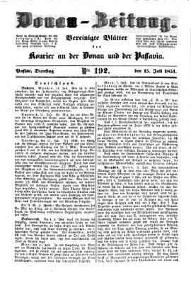 Donau-Zeitung Dienstag 15. Juli 1851