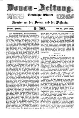 Donau-Zeitung Freitag 25. Juli 1851