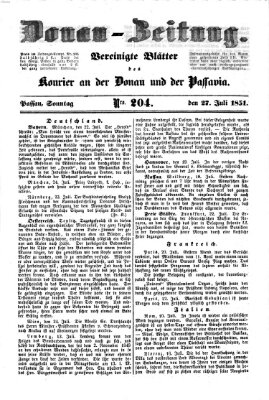 Donau-Zeitung Sonntag 27. Juli 1851