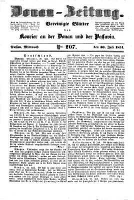 Donau-Zeitung Mittwoch 30. Juli 1851