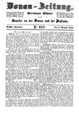 Donau-Zeitung Sonntag 3. August 1851