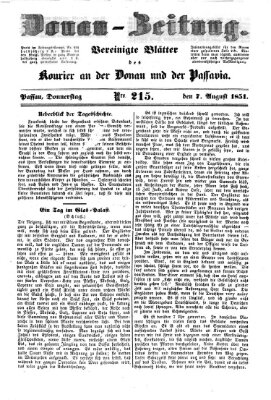 Donau-Zeitung Donnerstag 7. August 1851