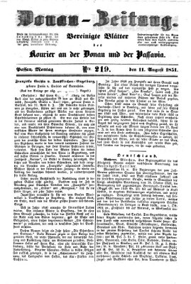 Donau-Zeitung Montag 11. August 1851