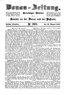 Donau-Zeitung Dienstag 12. August 1851