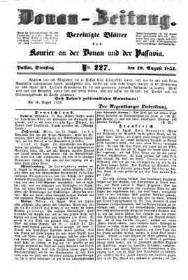 Donau-Zeitung Dienstag 19. August 1851