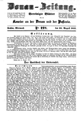 Donau-Zeitung Mittwoch 20. August 1851