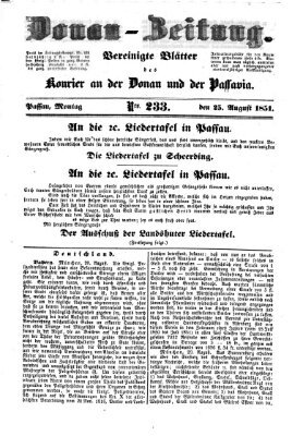 Donau-Zeitung Montag 25. August 1851