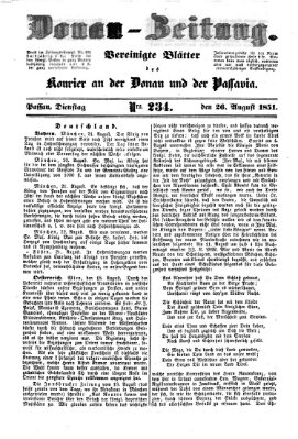 Donau-Zeitung Dienstag 26. August 1851