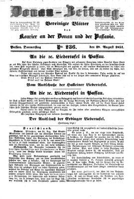 Donau-Zeitung Donnerstag 28. August 1851