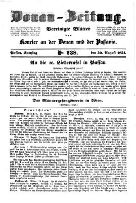 Donau-Zeitung Samstag 30. August 1851