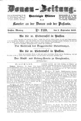 Donau-Zeitung Montag 1. September 1851