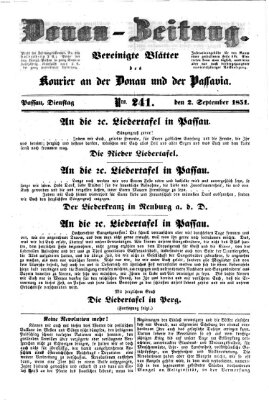 Donau-Zeitung Dienstag 2. September 1851