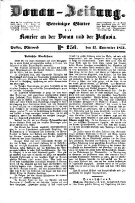 Donau-Zeitung Mittwoch 17. September 1851