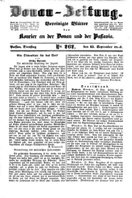 Donau-Zeitung Dienstag 23. September 1851