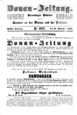 Donau-Zeitung Sonntag 28. September 1851