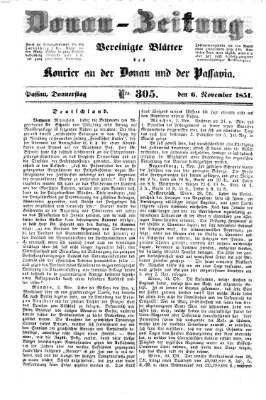 Donau-Zeitung Donnerstag 6. November 1851