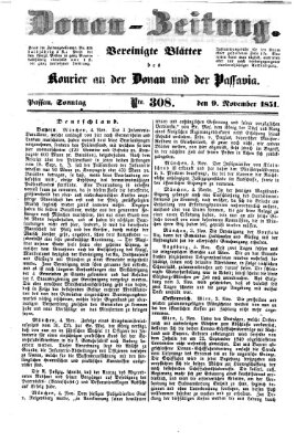 Donau-Zeitung Sonntag 9. November 1851