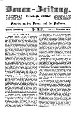 Donau-Zeitung Donnerstag 13. November 1851