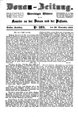 Donau-Zeitung Samstag 29. November 1851