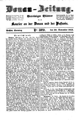 Donau-Zeitung Sonntag 30. November 1851