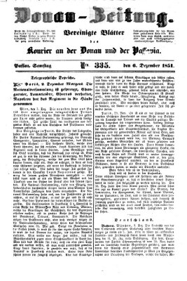 Donau-Zeitung Samstag 6. Dezember 1851