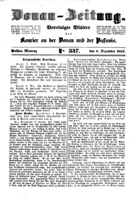 Donau-Zeitung Montag 8. Dezember 1851