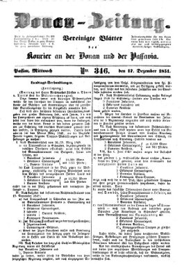 Donau-Zeitung Mittwoch 17. Dezember 1851