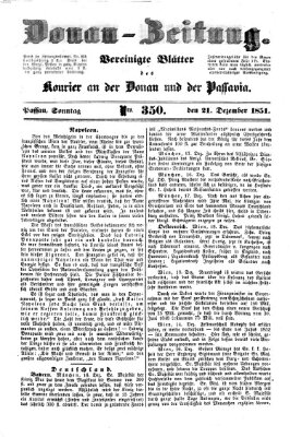 Donau-Zeitung Sonntag 21. Dezember 1851