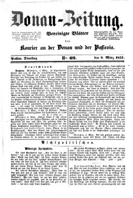 Donau-Zeitung Dienstag 9. März 1852