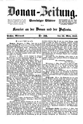 Donau-Zeitung Mittwoch 10. März 1852