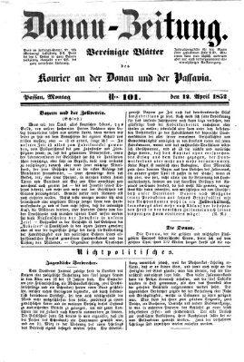 Donau-Zeitung Montag 12. April 1852