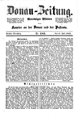 Donau-Zeitung Dienstag 6. Juli 1852