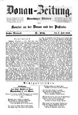 Donau-Zeitung Mittwoch 7. Juli 1852