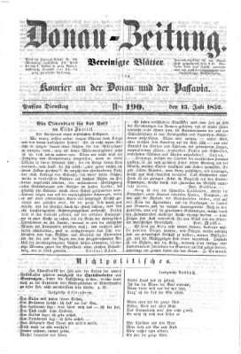 Donau-Zeitung Dienstag 13. Juli 1852